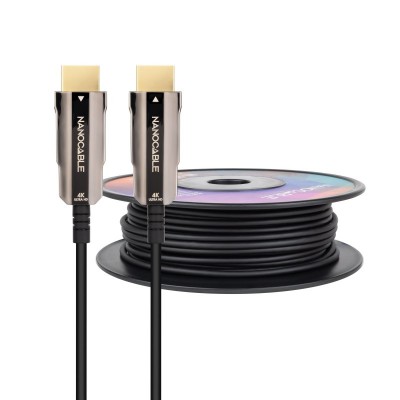 Nanocable Cable HDMI V2.0 AOC 4K@60Hz 18Gbps AM-AM, Negro, 40 m