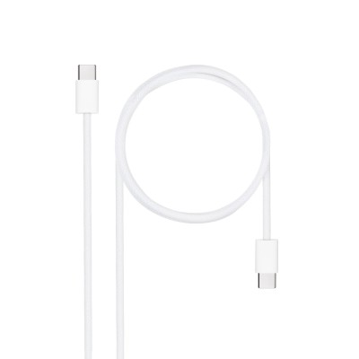 Nanocable Cable USB-C 2.0 60W 3A, USB-CM-USB-CM, Blanco, 2 m