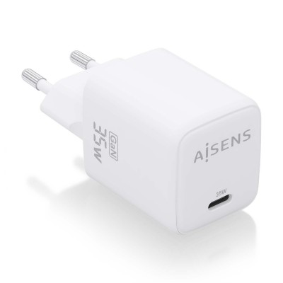 AISENS Cargador GaN 35W, 1xUSB-C PD3.0 QC4.0, Blanco