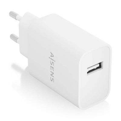 AISENS Cargador USB 10W alta eficiencia, 5V2A, Blanco