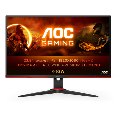 AOC G2 24G2SPAEBK LED display 60,5 cm (23.8") 1920 x 1080 Pixeles Full HD Negro, Rojo