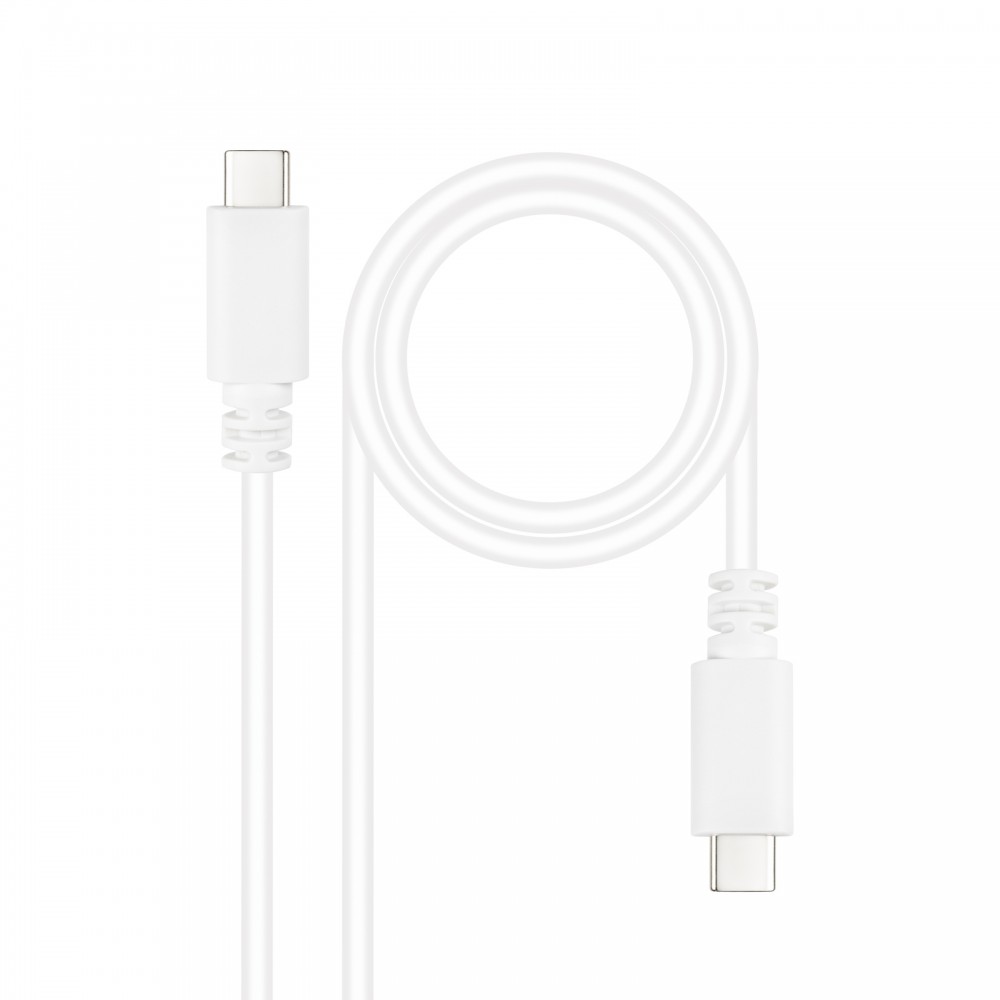 Nanocable Cable USB 2.0 3A, tipo USB-CM-USB-CM, Blanco, 1.5 m