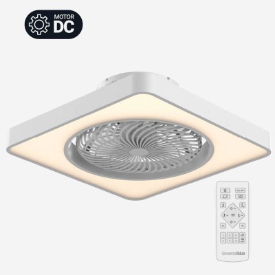 SOLANO 7048W Ventilador de Techo Box Fan Silencioso con Luz Led Blanco