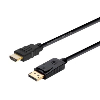 AISENS CABLE CONVERSOR DISPLAYPORT A HDMI, DPM-HDMIM, NEGRO, 2.0M