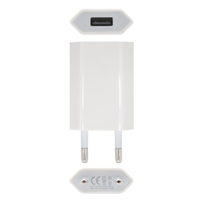 Nanocable MINI CARGADOR USB PARA IPOD IPHONE,5V-1A, BLANCO