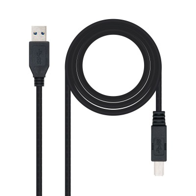 Nanocable 10.01.0802-BK cable USB 2 m USB 3.2 Gen 1 (3.1 Gen 1) USB A USB B Negro