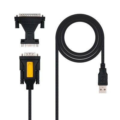 Nanocable CONVERTIDOR USB A SERIE, TIPO AM-RS232 DB9M DB25M, 1,8 M