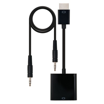 Nanocable CONVERSOR HDMI A SVGA+AUDIO, HDMIM-SVGAH+3.5H, NEGRO, 10 CM+1.0 M