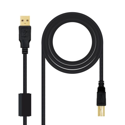 Nanocable 10.01.1202 cable USB 2 m USB 2.0 USB A USB B Negro