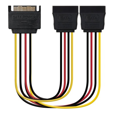 Nanocable Cable SATA Alimentacion SATAM  2xSATAH, 30 cm