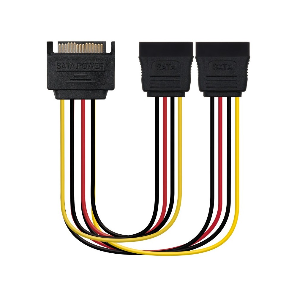 Nanocable Cable SATA Alimentacion SATAM  2xSATAH, 30 cm