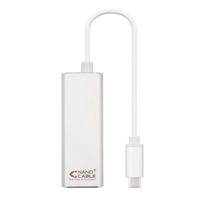 Nanocable Conversor USB-C A Ethernet Gigabit 101001000 Mbps. 15cm