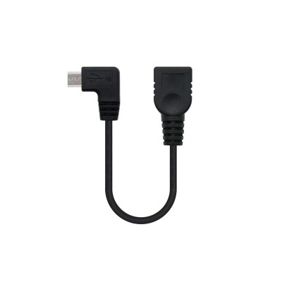 Nanocable CABLE USB 2.0 OTG ACODADO, TIPO MICRO BM-AH, NEGRO, 15 CM