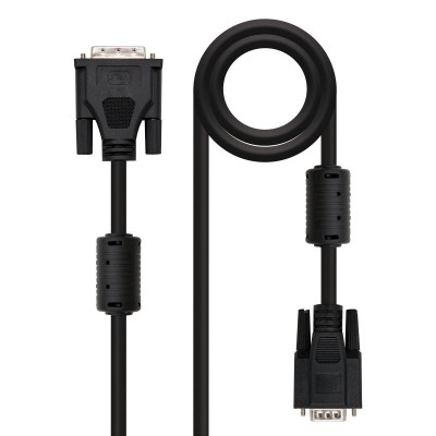 Nanocable DVI - VGA, 3m VGA (D-Sub) Negro