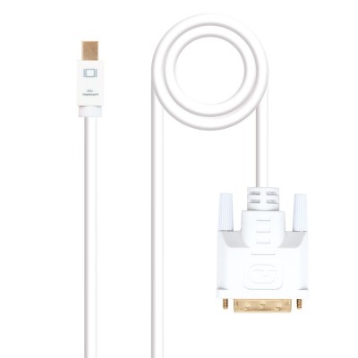 Nanocable Cable conversor Mini DP a DVI, Mini DPM - DVIM, Blanco, 2.0 M