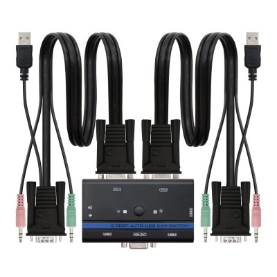 Nanocable KVM SWITCH VGA USB 1U-2PC+CABLE