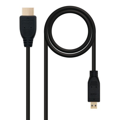 Nanocable HDMI, 0.8m cable HDMI 0,8 m HDMI tipo A (Estándar) HDMI tipo D (Micro) Negro