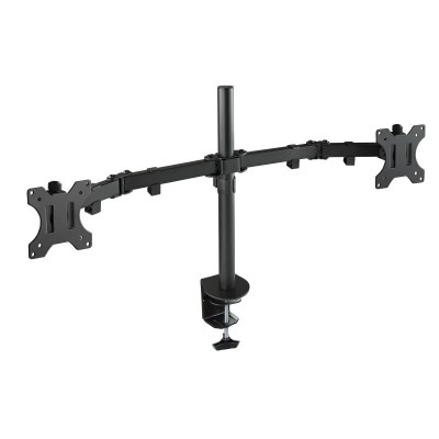 TooQ Soporte de Mesa Giratorio e Inclinable para 2 Pantallas (Monitor  TV Plasma  LCD  LED) 13” – 32”, de Dos Brazos, Negro