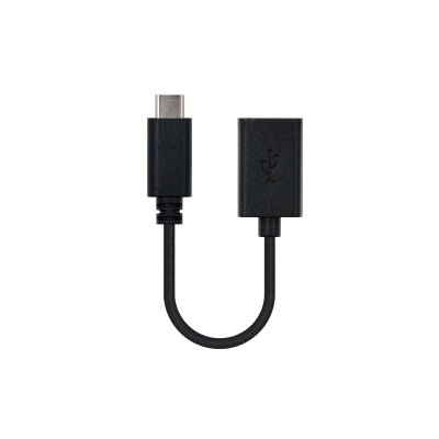 Nanocable USB 2.0, 0.15m cable USB 0,15 m USB C USB A Negro